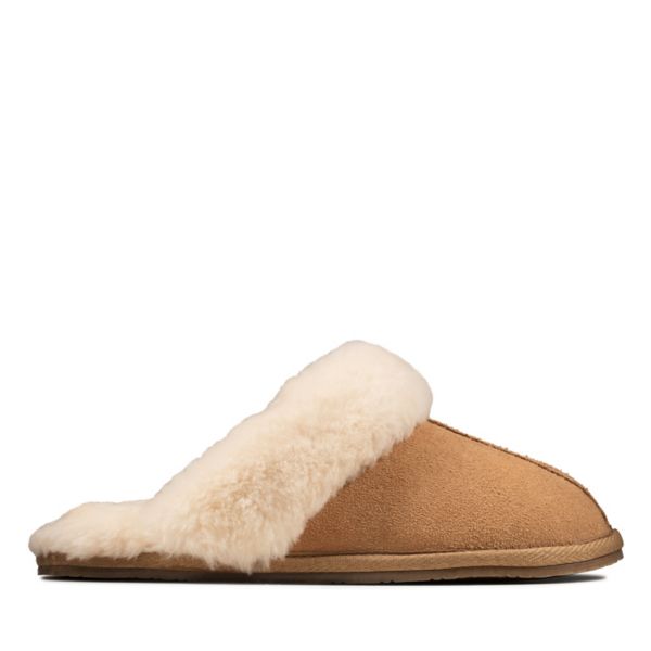 Clarks Womens Warm Glitz Slippers Brown | CA-3026715